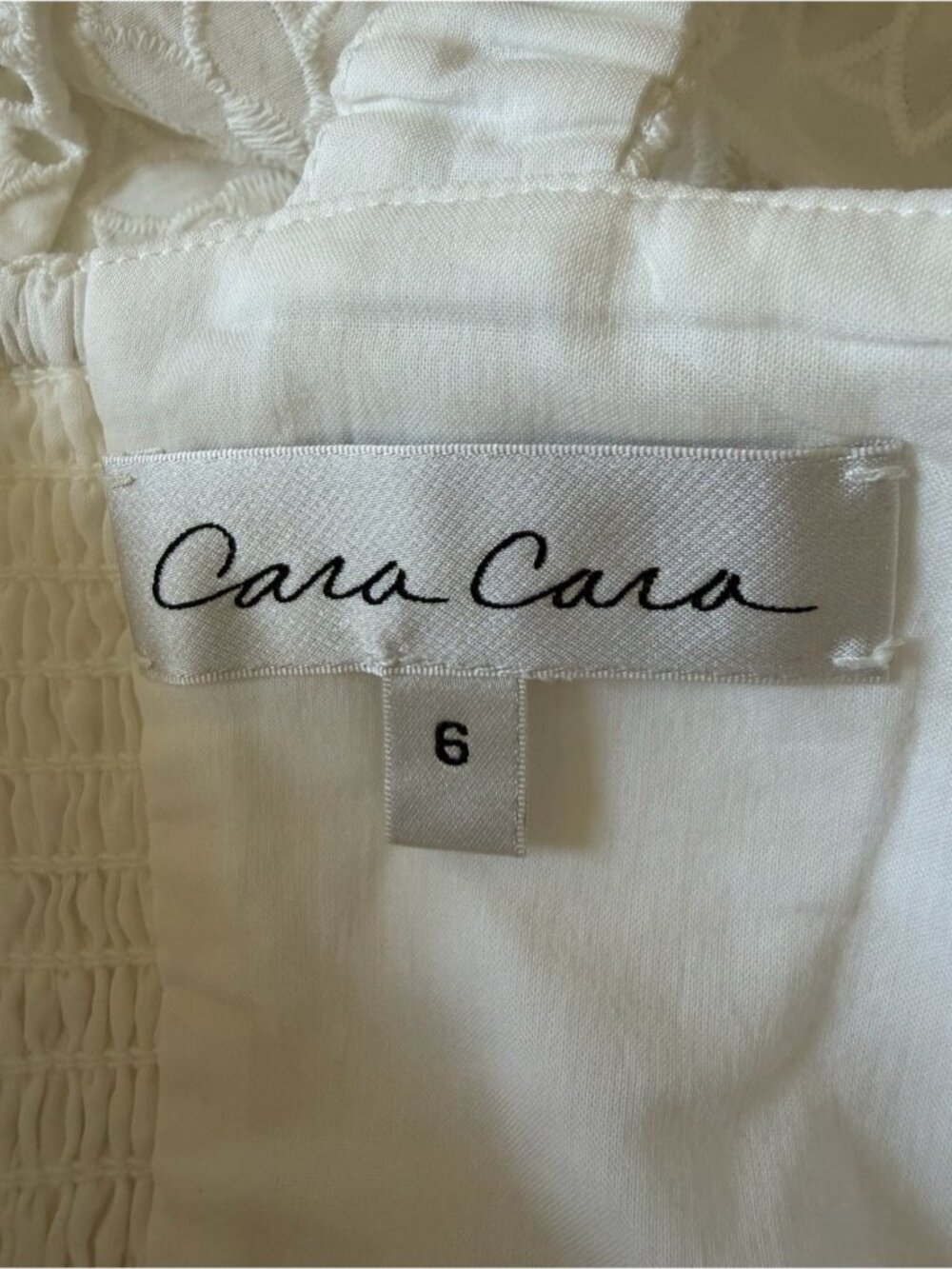 NEW Cara Cara Calypso Bustier Midi Dress Trellis Eyelet White Lace | US 6 UK 10 - Picture 15 of 16
